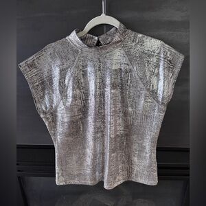 Pilcro Shimmering Silver Women's Blouse